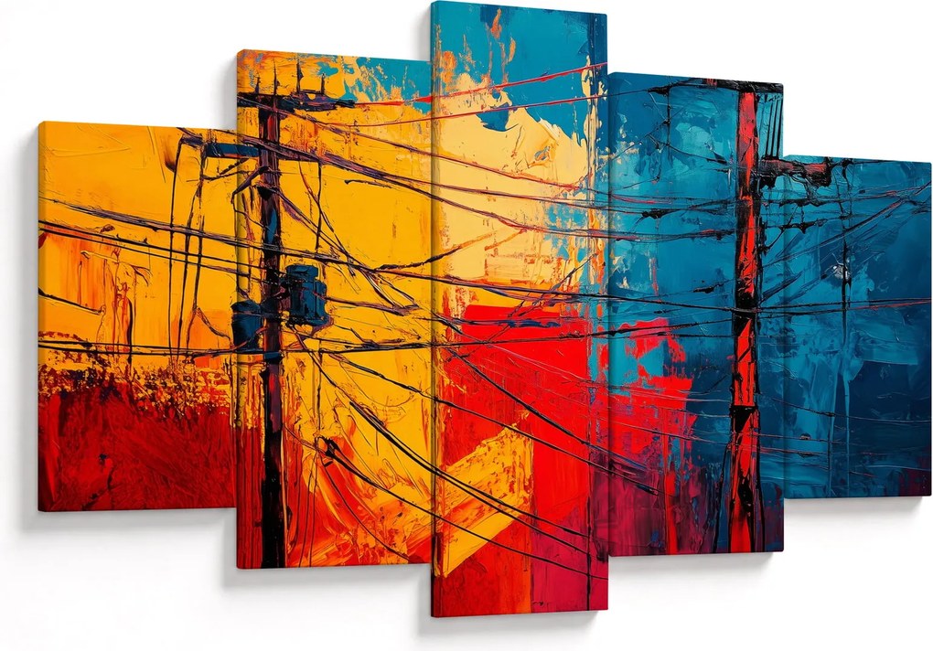 Obraz - Abstraktné elektrické vedenie (150x105 cm)