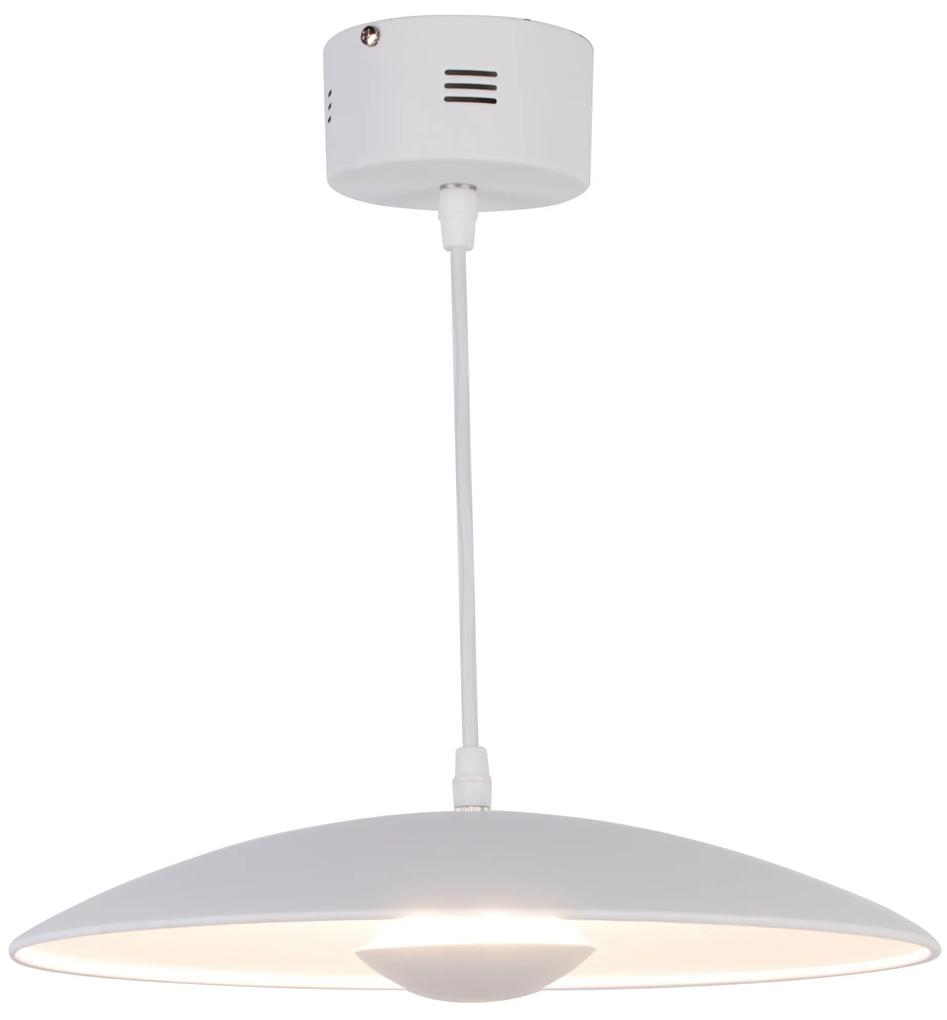 CLX Moderné závesné LED osvetlenie BASILICATA, 14,5 W, teplá biela, 48cm, okrúhle, biele