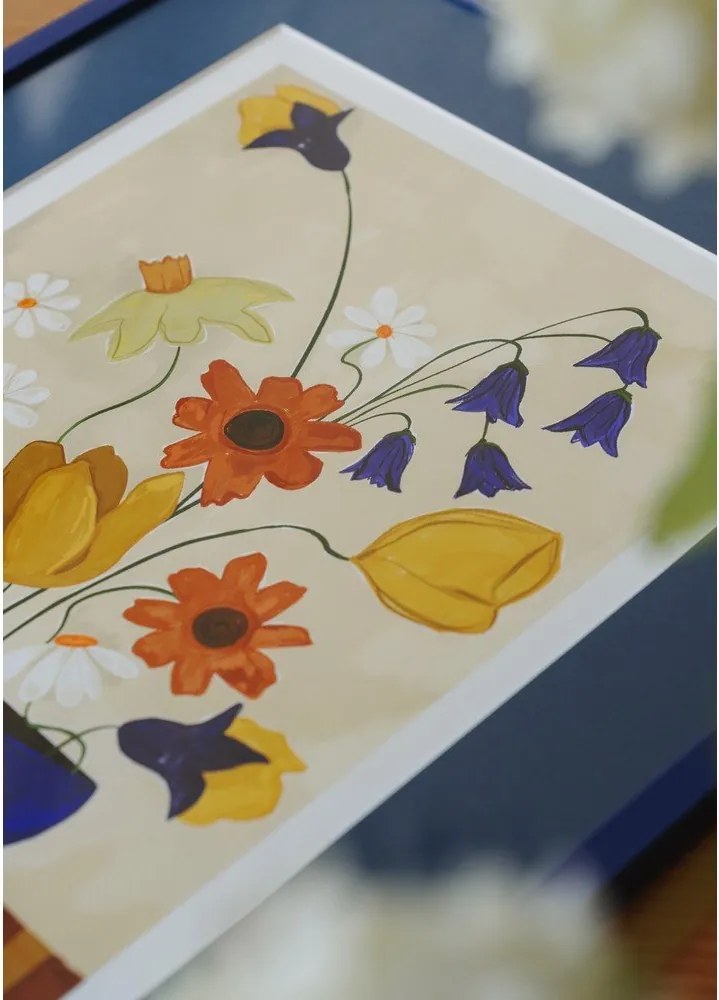 Plagát 30x40 cm Colourful Bunch in Blue Vase – Frankie Penwill – The Poster Club