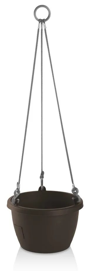 Gardenico Samozavlažovací závesný kvetináč Marina hnedá, pr. 25 cm, pr. 25 cm