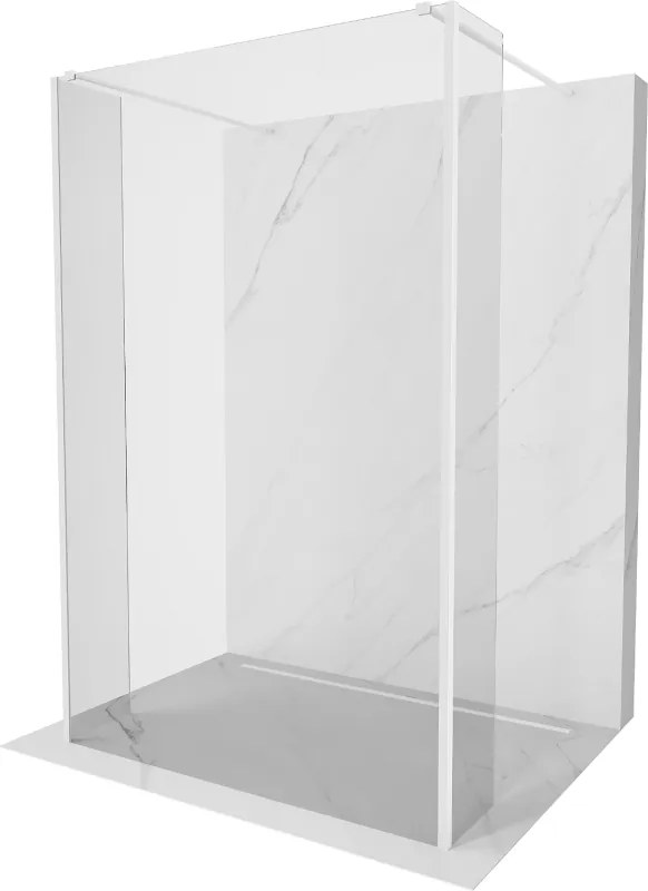 Mexen Kioto voľne stojaca sprchová stena 90 x 30 x 30 cm, transparentná, biela - 800-090-030-222-20-00-030