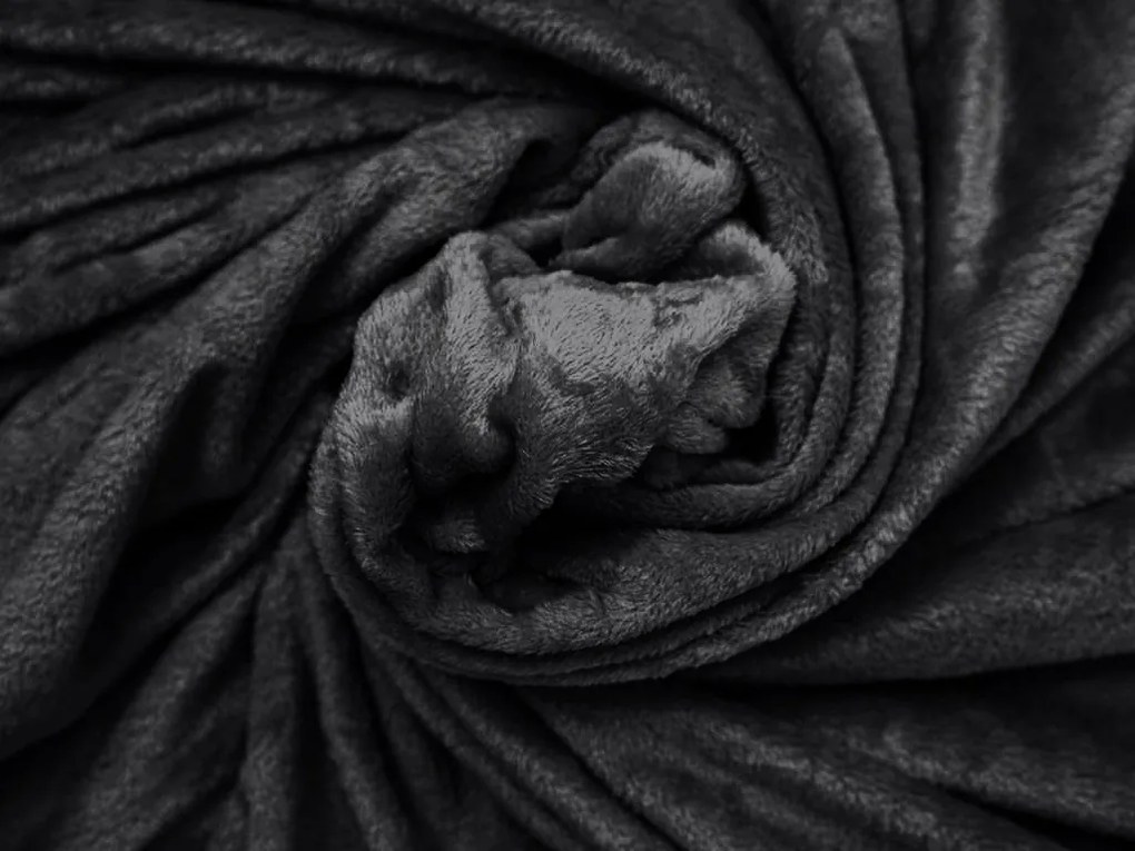 Čierna mikroplyšová deka VIOLET, 170x200 cm