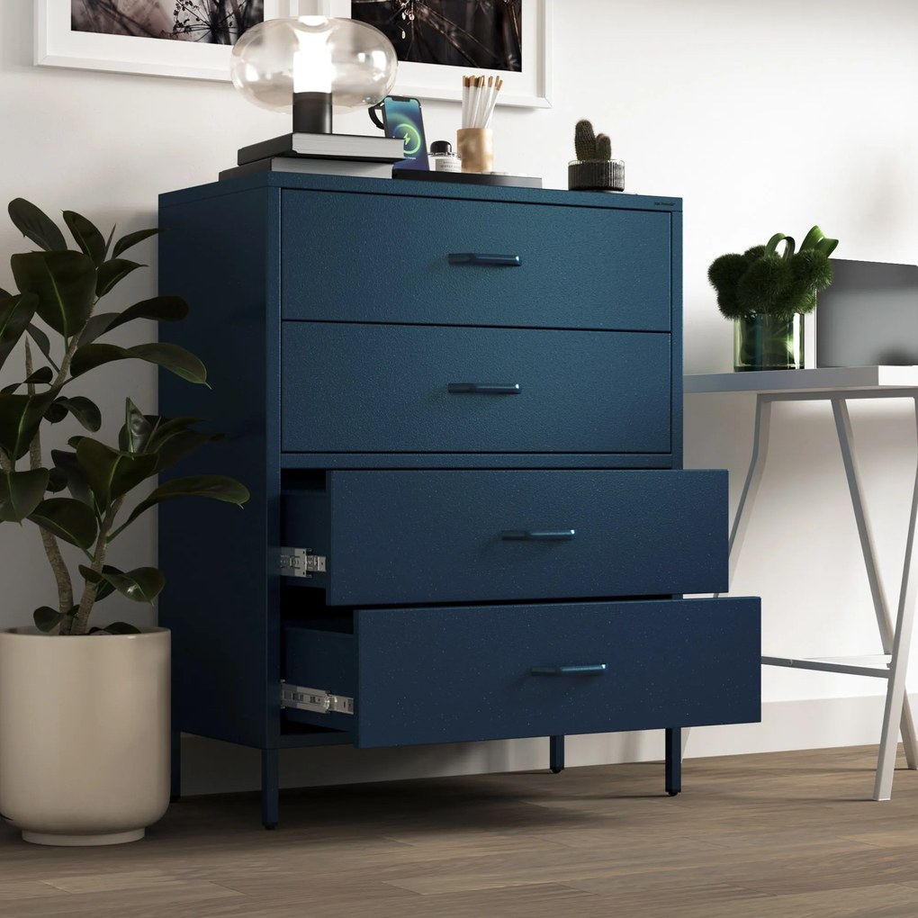 Komoda CARLA, 800 x 1015 x 400 mm, Modern: tmavomodrá farba