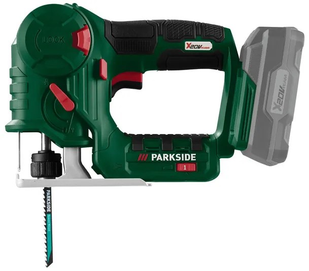 Parkside®  Aku priamočiara a chvostová píla Psssa 20-Li B2 + Akumulátor 20 V 2 Ah + Nabíjačka 20 V 2,4 A  (800011852)