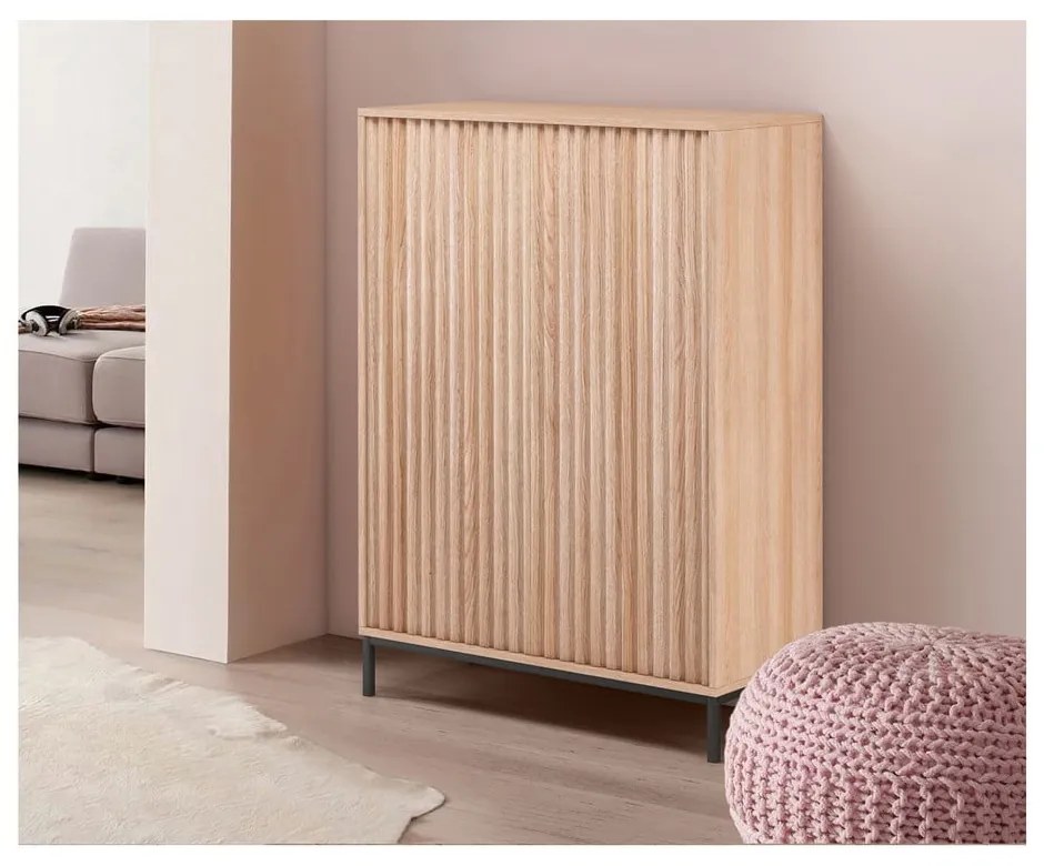 Skrinka v dekore duba v prírodnej farbe 80x110 cm Celine - Støraa