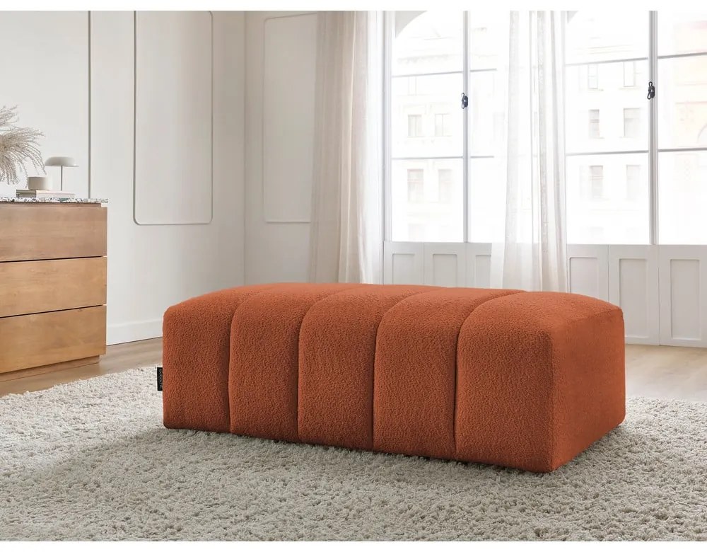 Terakotová podnožka z textílie buklé Annecy – Bobochic Paris