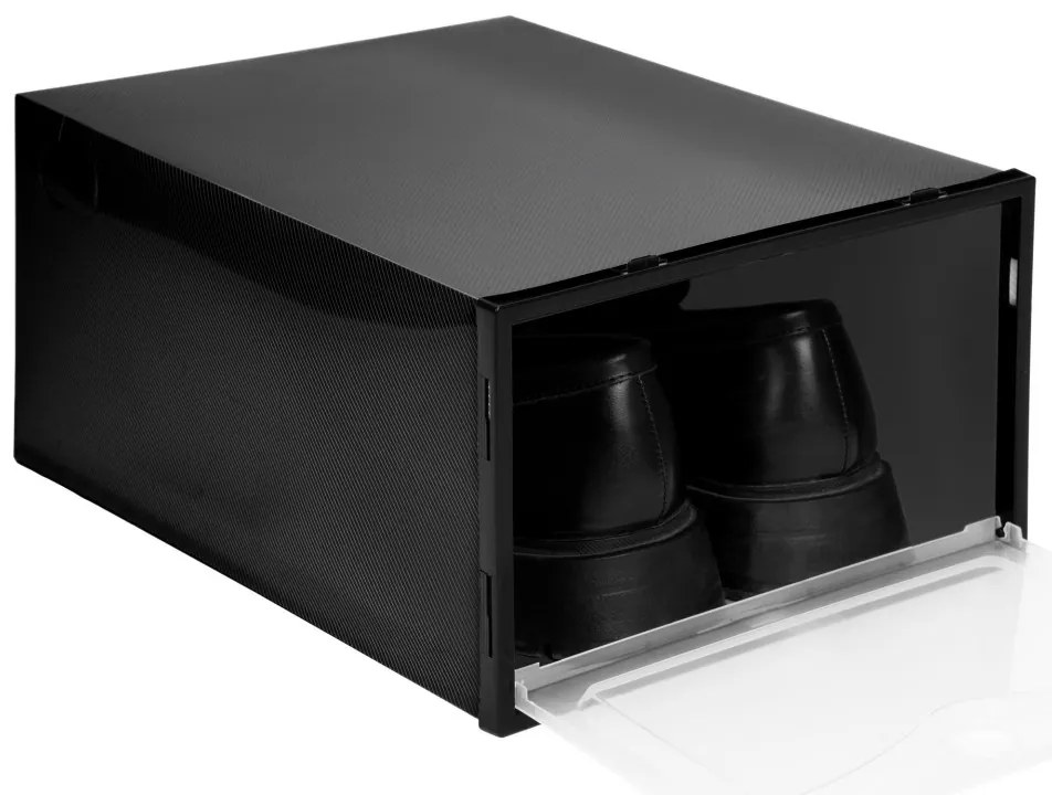 Súprava 10 ks boxov na topánky OSLO čierna