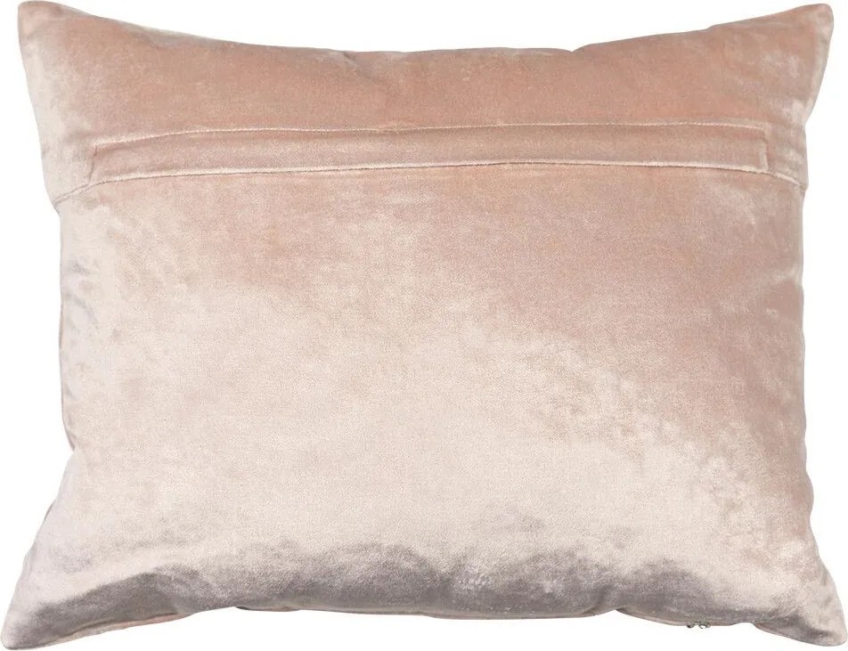 Ružový zamatový vankúš s ornamentmi Paisley - 45*15*35cm