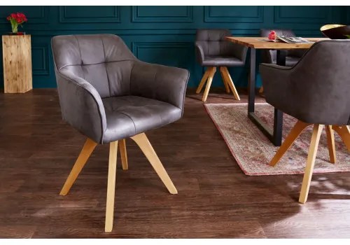 Stolička 40023 Loft Mikrofaser Antik Šedá - Komfort-nábytok