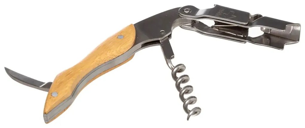 Skladacia vývrtka na víno Bamboo, 12 cm