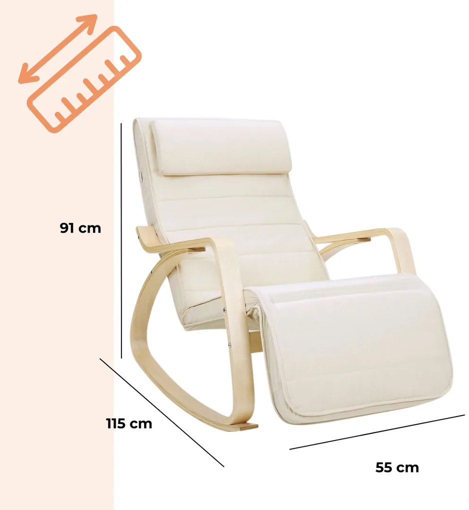 Hojdacie kreslo, leňoška SWING nosnosť 150kg, 67x115x91cm, béžová Jurhan