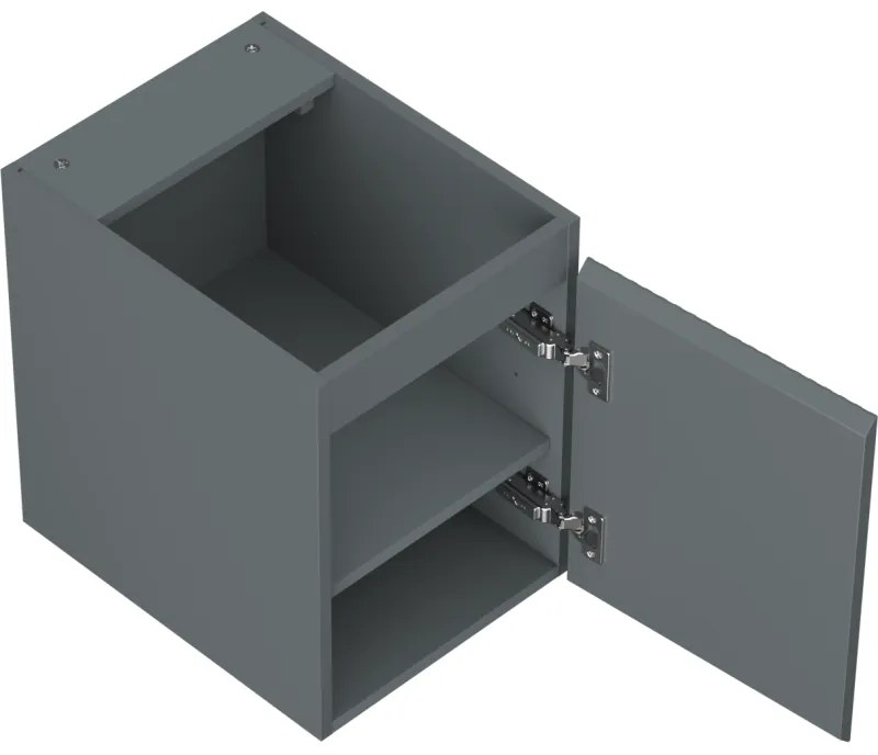 Mexen Rivel, kúpeľňová skrinka 35 cm, 1 dvierka, s drážkami, grafitová matná, 91A21-03547-1-BF66