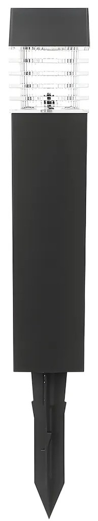 Exteriérové solárne zapichovacie svietidlo Cube, 1x čierne plastové tienidlo