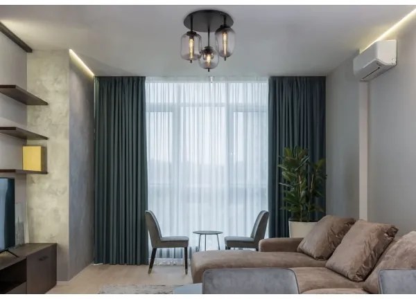 Globo 15345-3D - Prisadený luster BLACKY 3xE14/40W/230V čierna