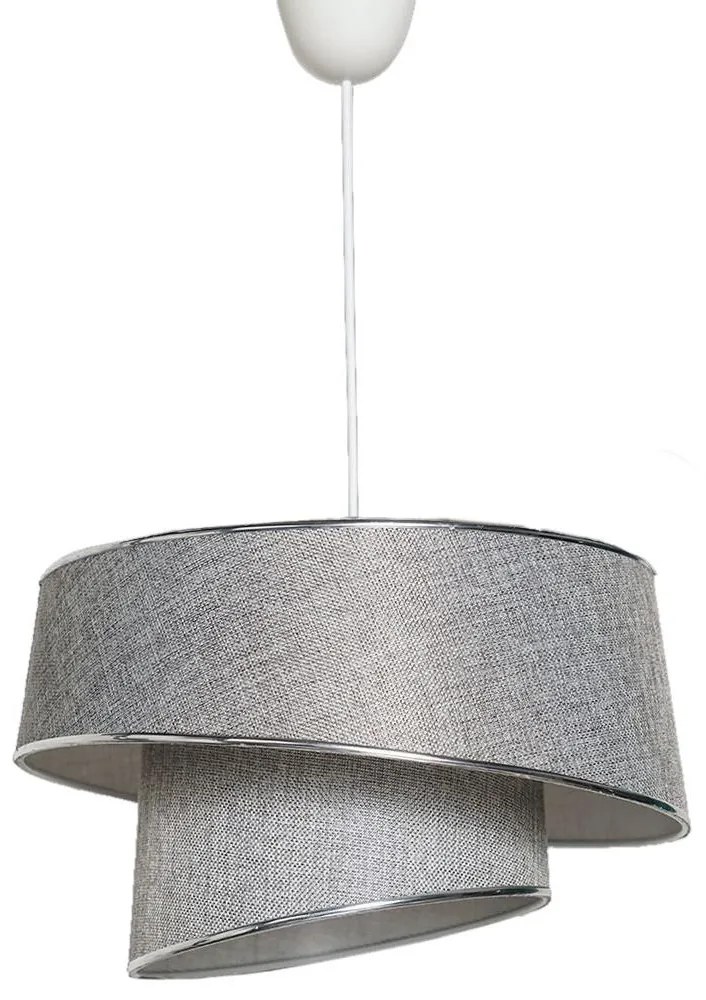 Luster na lanku BARETTE 1xE27/60W/230V strieborná/lesklý chróm