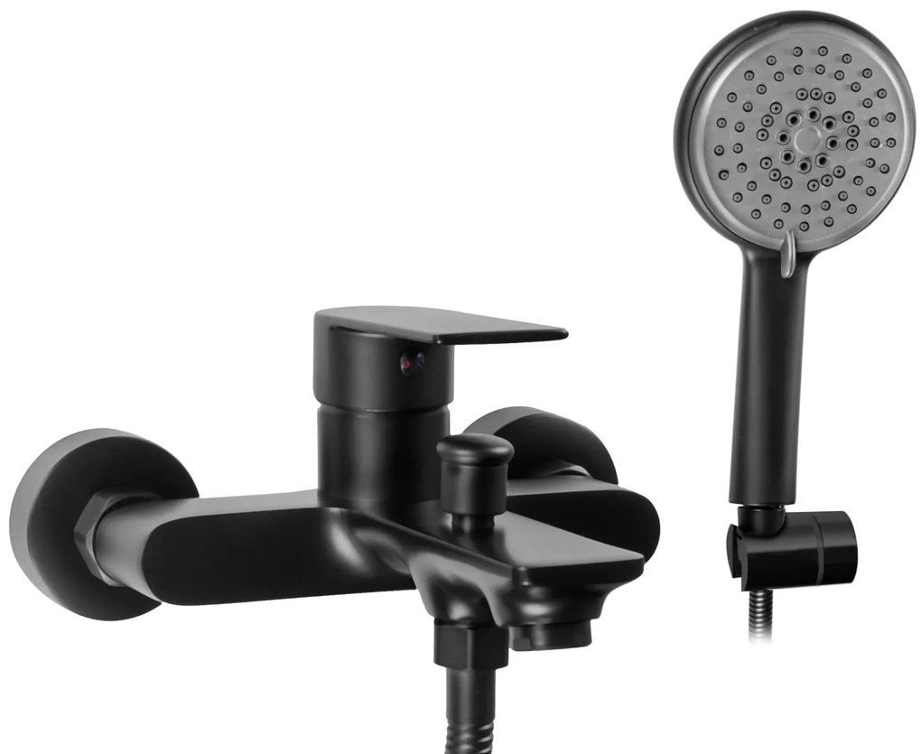 Rea Mayson, vaňová batéria s ručnou sprchovou sadou, čierna matná, REA-B9634