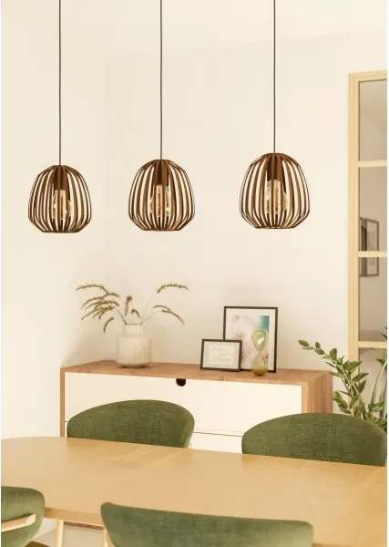 Eglo 901098 - Závesný luster na lanku ESPINAL 3xE27/40W/230V bronzový