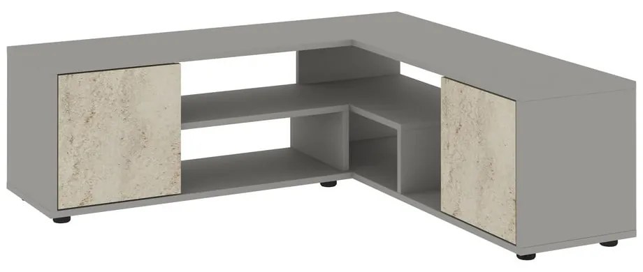 Sivý TV stolík 125x40x120 cm Rosa – Kalune Design