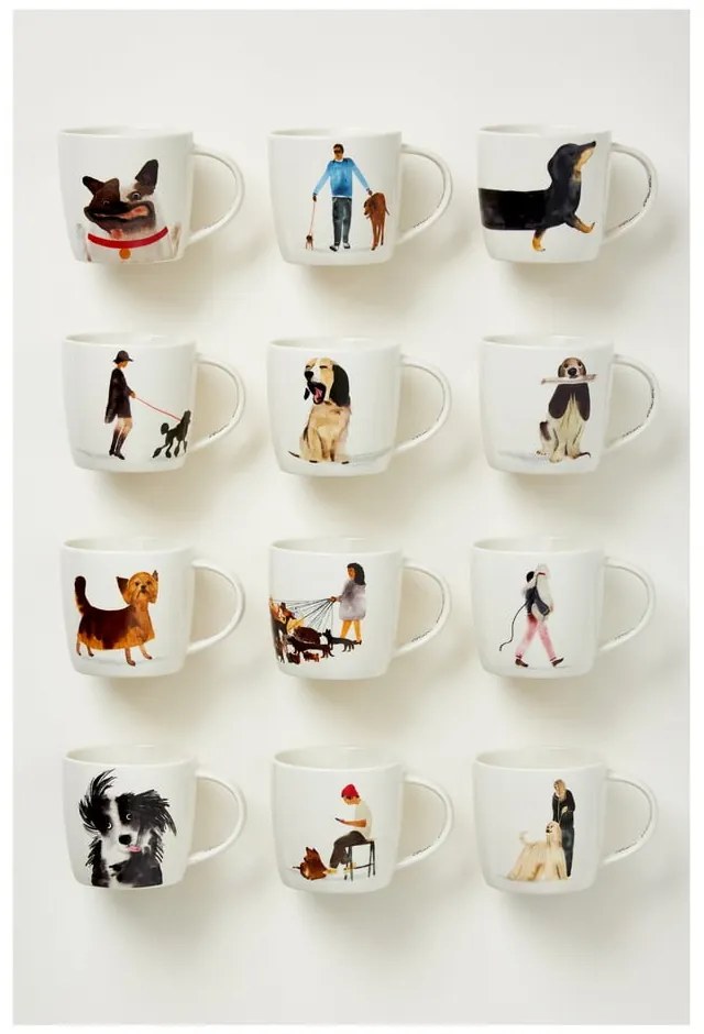 Biely porcelánový hrnček 400 ml Walking The Dog – Maxwell &amp; Williams