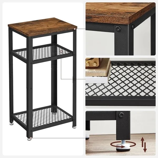 Odkladací stolík ELDUR hnedá/čierna