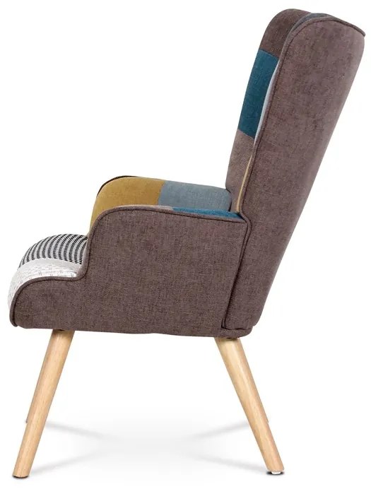 Autronic BONTEC Kreslo ušiak, viacfarebná látka, AK-305 PW2 Farba: Viacfarebná