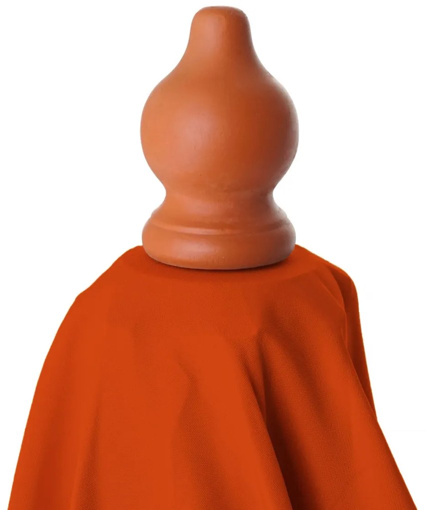 Slnečník Florida Ø 3m - polyester/drevo - terakota