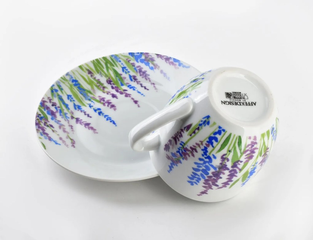Porcelánová šálka s podšálkou Joy Heather 250 ml sada 6ks