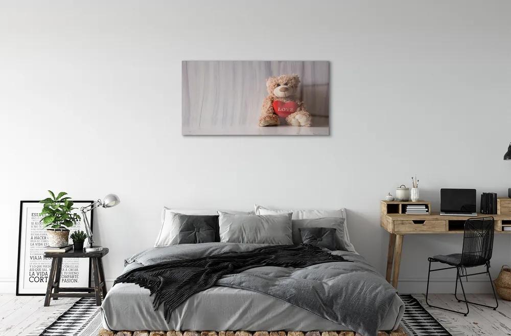 Obraz plexi Srdce medvedík 100x50 cm