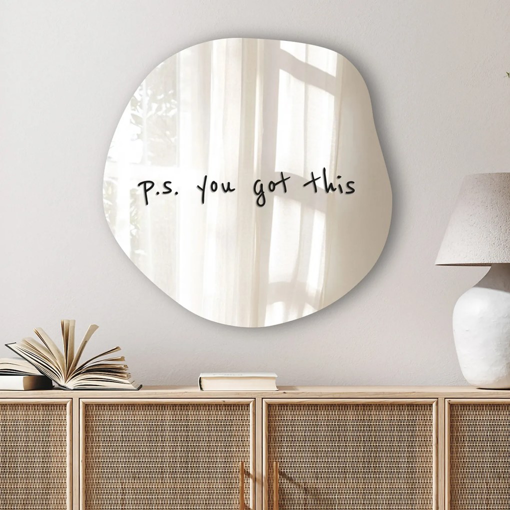Nálepka na zrkadlo S34 – P.S. you got this