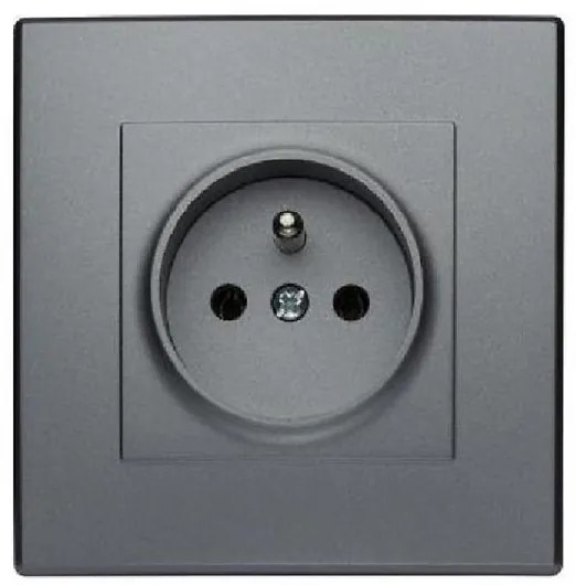 GP-1LZP Uzemnená single zásuvka s uzávermi pre prúdové cesty inox