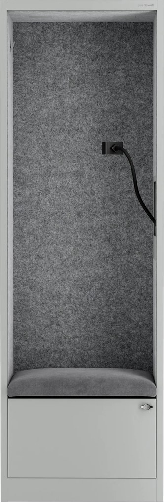 Akustická kabína SALLY MentalBox 600 mm – sivý korpus, sivé sedadlo