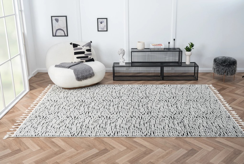 Kusový koberec Moroccan Spirit schwarz, 200x290, čiernobiela, obývacia izba, My Flair