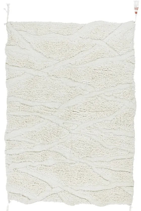 Biely prateľný ručne tkaný vlnený koberec 170x240 cm Enkang Ivory – Lorena Canals