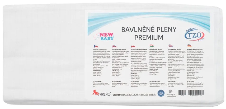 Bavlnené plienky NEW BABY 80x80 cm PREMIUM 10 ks