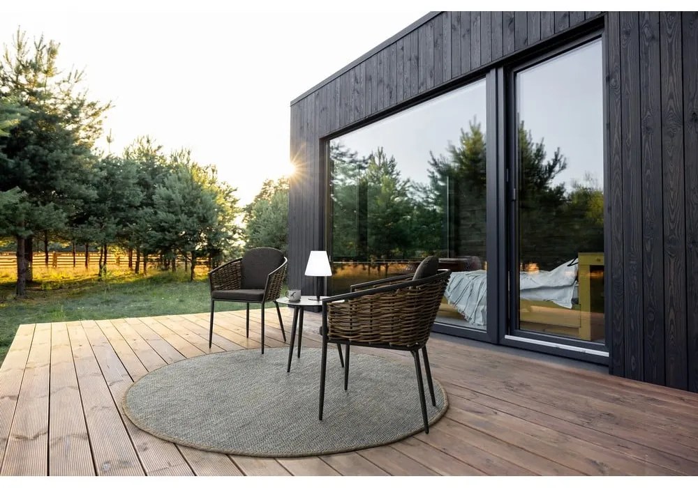 Sivá kovová záhradná stolička Maribela – Bizzotto