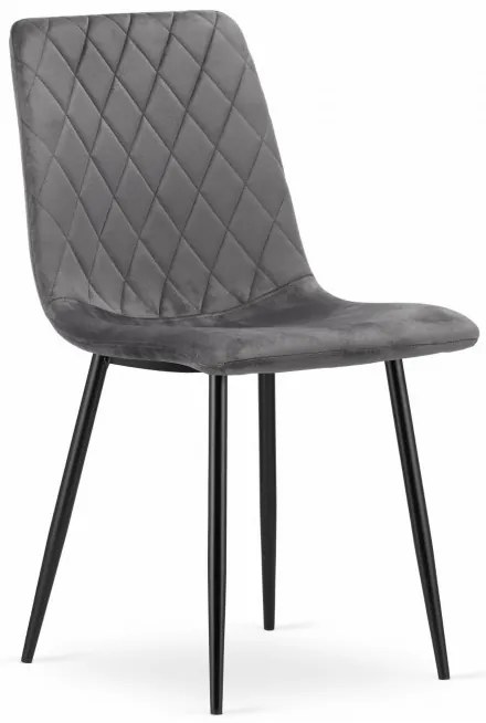 Jedálenská stolička TURIN zamat sivá (čierne nohy)