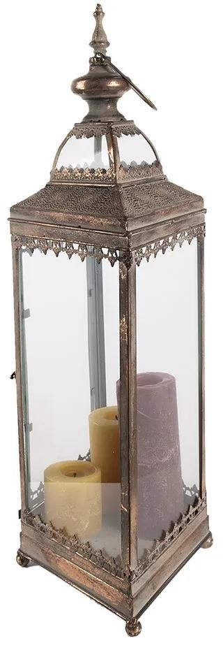 Medený antik kovový lampáš Fransia - 28*27*60 cm