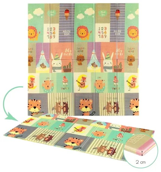 Detská skladacia penová podložka NILS Fun MD04 ZOO