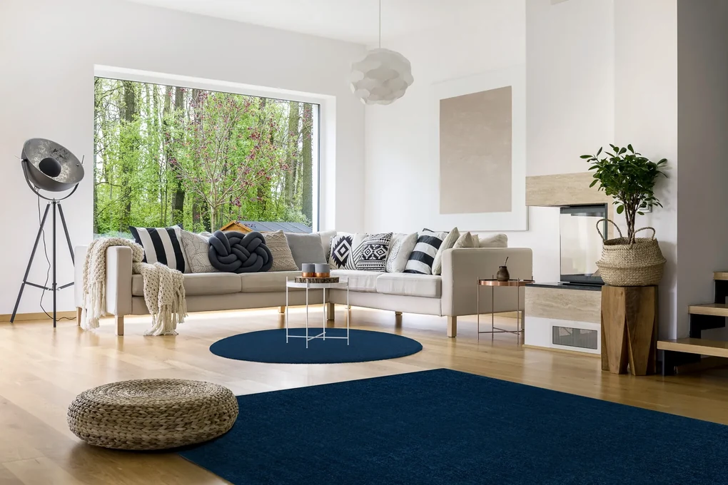 Moderný prateľný koberec LATIO 71351090 tmavo/modrý