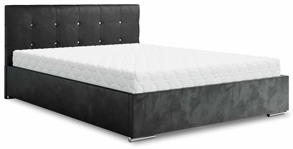 Manželská posteľ 160 cm Lonnie (čierna) (s roštom a úložným priestorom). Vlastná spoľahlivá doprava až k Vám domov. 1047084