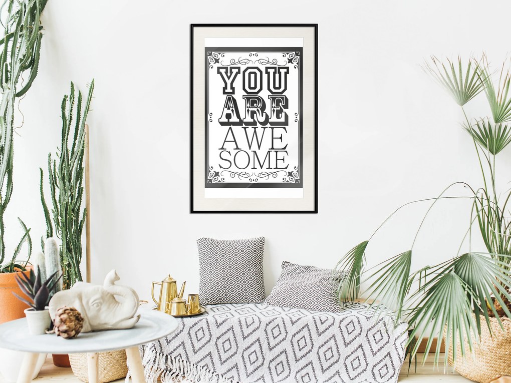 Artgeist Plagát - You Are Awesome [Poster] Veľkosť: 30x45, Verzia: Čierny rám