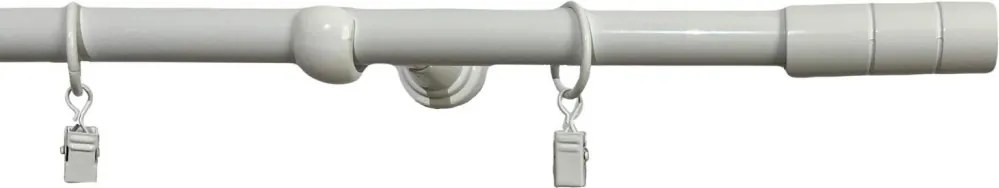 Garniža s krúžkami Timo 160 cm, biela lesklá