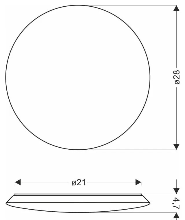 Biele LED stropné svietidlo ø 28 cm Mega – Candellux Lighting