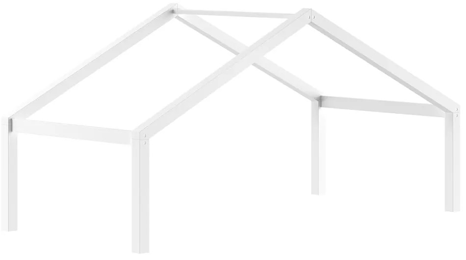 Biela domčeková detská posteľ z bukového dreva 90x200 cm Forrest – Vipack