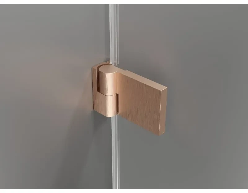 Mexen Lunar-B Duo výklopný sprchový kút 90 x 80 cm, číre sklo, medená matná, 832-090L-080P-65-00