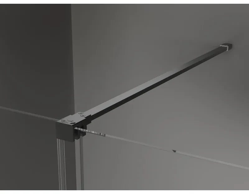 Mexen Velar, posuvné sprchové dvere do otvoru 90 cm, 8mm číre sklo, brúsený grafit, 871-090-000-01-95