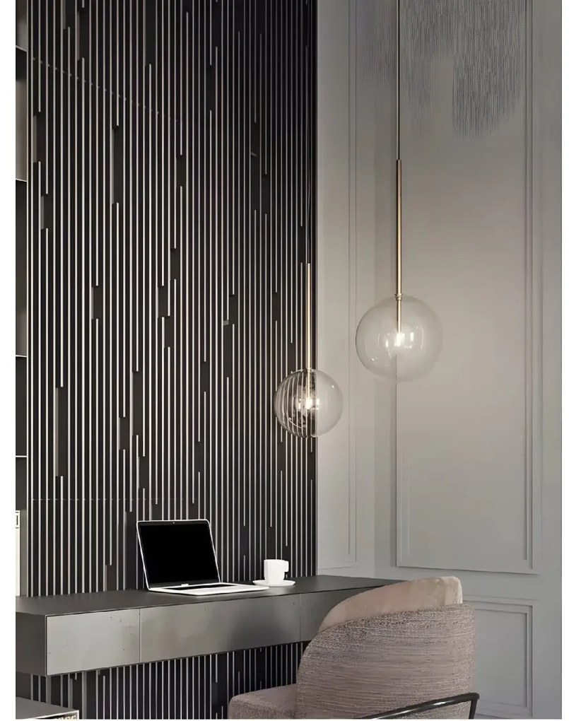 Toolight Toolight, sklenené guľové závesné stropné svietidlo 15cm, 1xG4, APP1680-1CP, OSW-04300