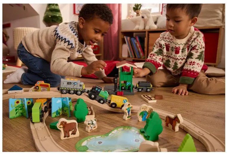 lupilu® Drevená železnica L (farma) (100395198)