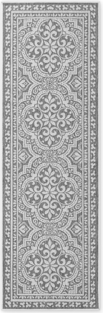 NORTHRUGS, Behúň Duet Rosel 106251 White/Gray - na von aj na doma, 80x250, šedá, chodba / predsieň
