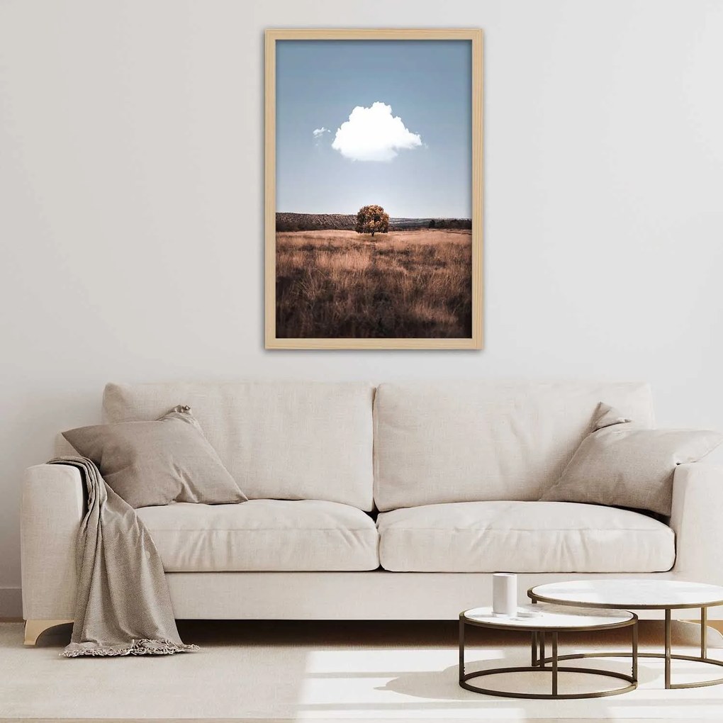 Gario Plagát Osamelý strom a oblak Farba rámu: Bez rámu, Rozmery: 30 x 45 cm